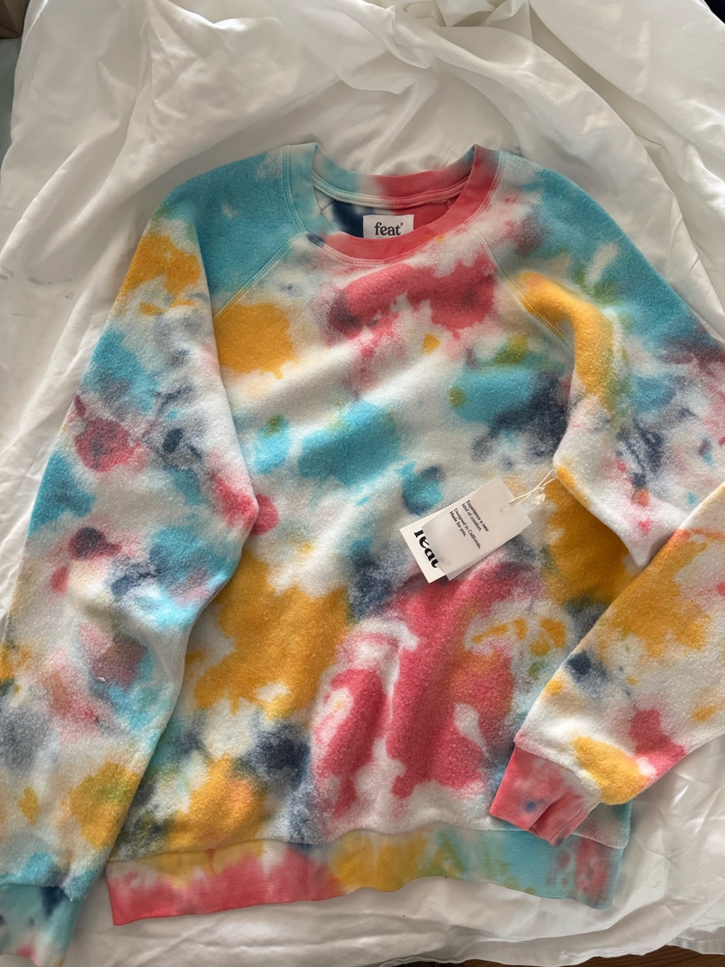 Women's Multicolor Tie-Dye Crewneck Sweater Feat Nwt